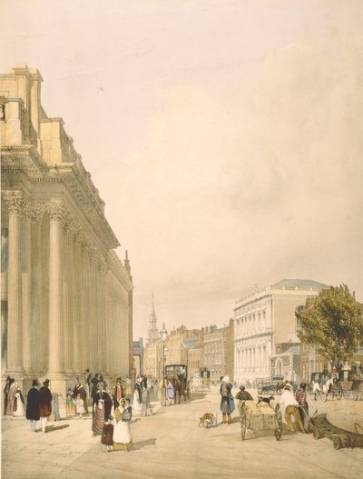 Ansicht des Handelsministeriums, Whitehall von der Downing Street, 1842 von Thomas Shotter Boys